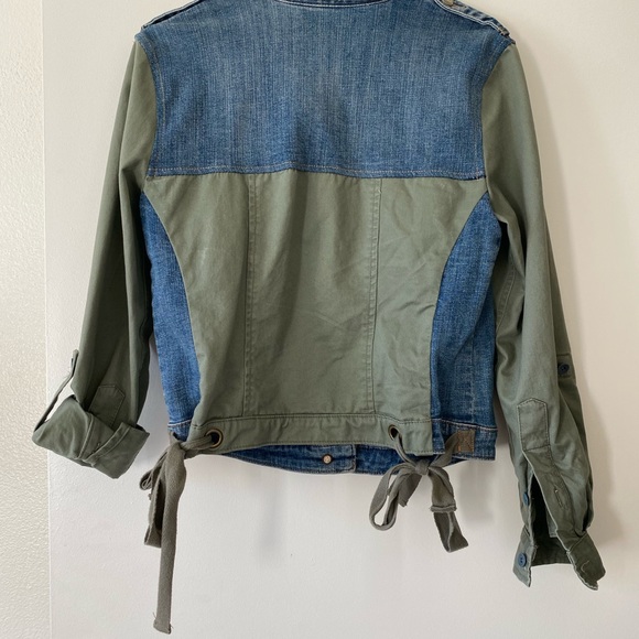 Anthropologie Pilcro denim jacket small with green - Picture 3 of 4
